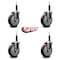 Service Caster 5'' Maroon Poly Wheel Swivel 3/4'' Expanding Stem Caster Set, 4PK SCC-EX20S514-PPUB-MRN-34-4 - alternate 2